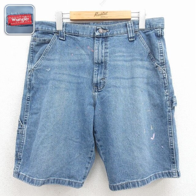 【20%OFF】ラングラー ショートペインターパンツ ネイビー 実寸W33 | 古着