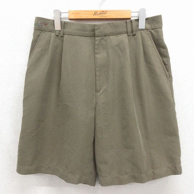 グレッグノーマン ショートパンツ グリーン 実寸W32 | 古着