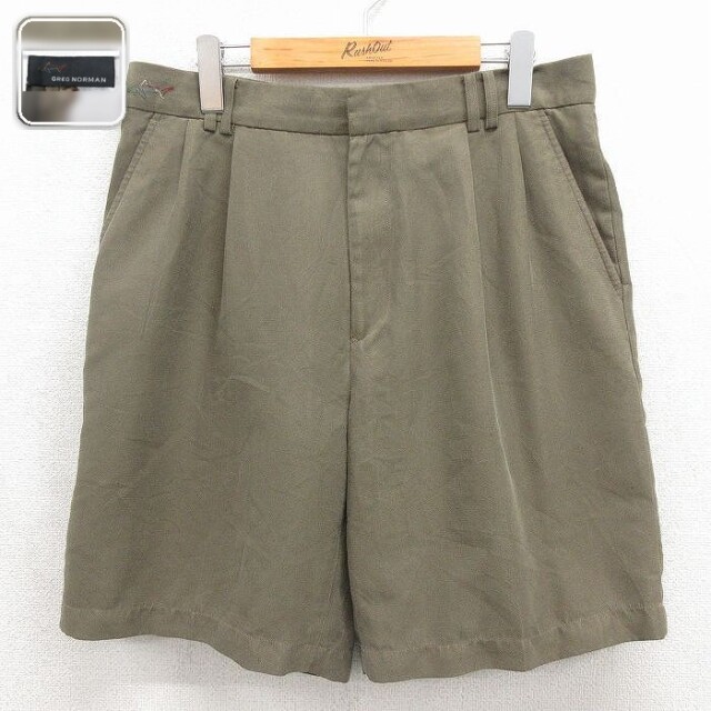 グレッグノーマン ショートパンツ グリーン 実寸W32 | 古着