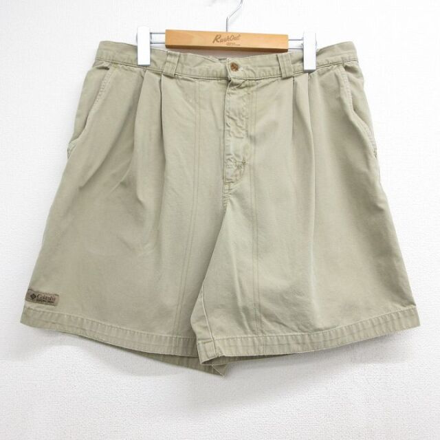 コロンビア 90s ショートパンツ ベージュ 実寸W34 | 古着