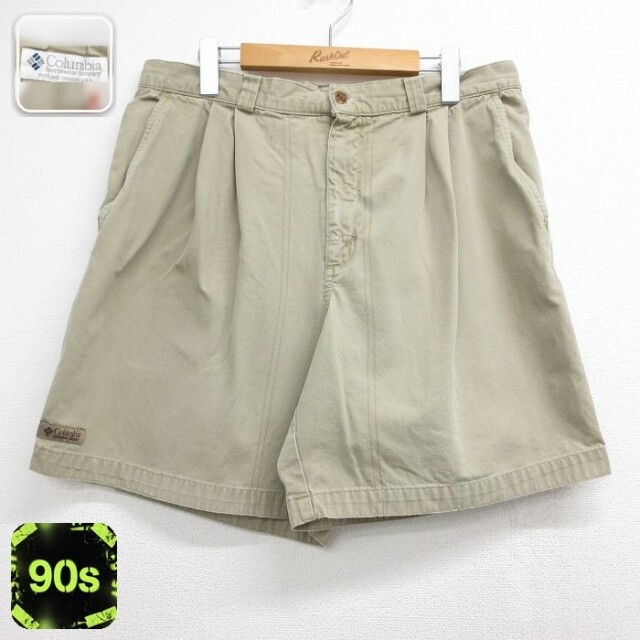 【20%OFF】コロンビア 90s ショートパンツ ベージュ 実寸W34 | 古着