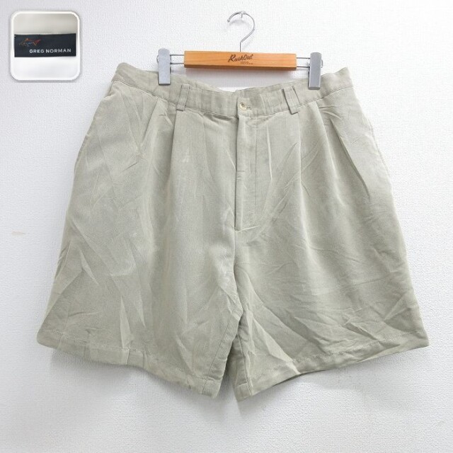 グレッグノーマン ショートパンツ ヘリンボーン ベージュ 実寸W35 | 古着