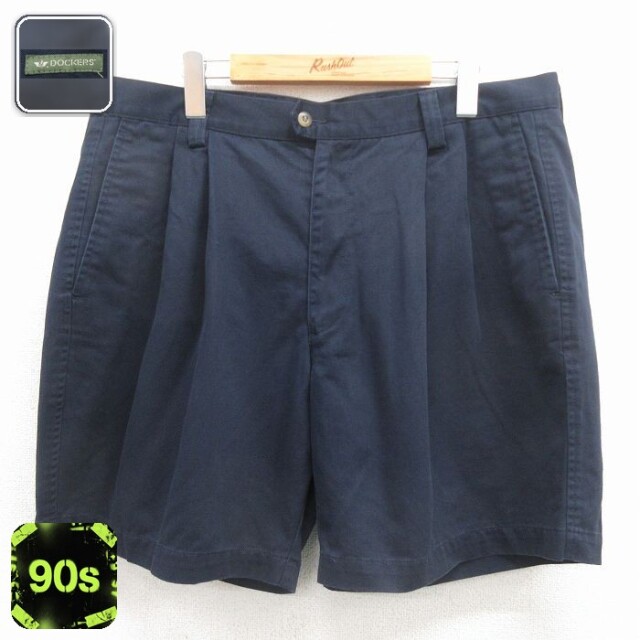 【20%OFF】ドッカーズ 90s ショートチノパンツ ネイビー 実寸W38 | 古着