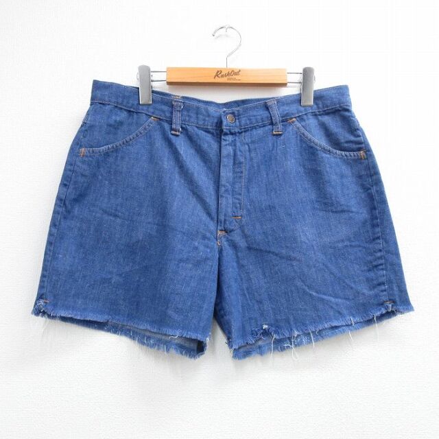 70s ショートパンツ ネイビー 実寸W34 | 古着