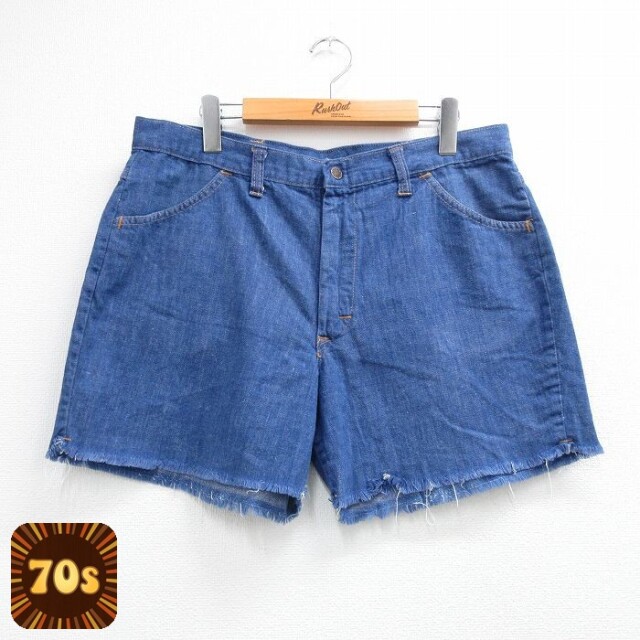 【20%OFF】70s ショートパンツ ネイビー 実寸W34 | 古着