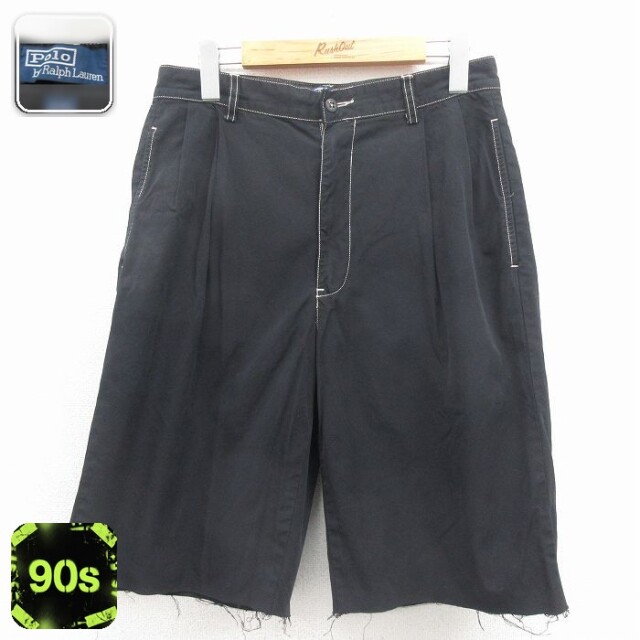 ラルフローレン 90s ハーフパンツ ブラック 実寸W31 | 古着