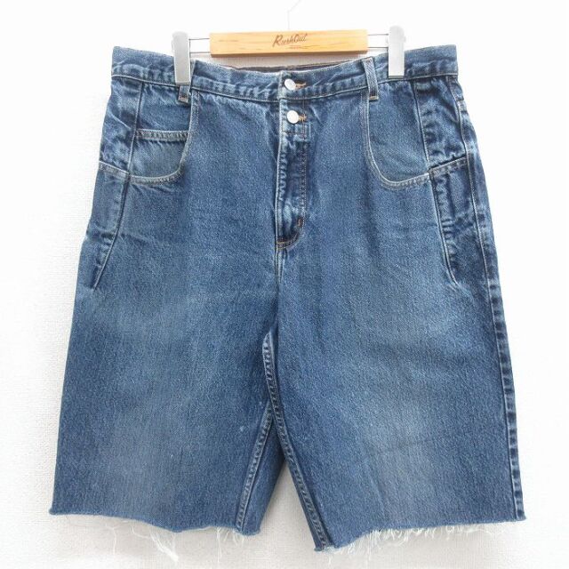 ゲス 90s ハーフパンツ タロン ネイビー 実寸W35 | 古着