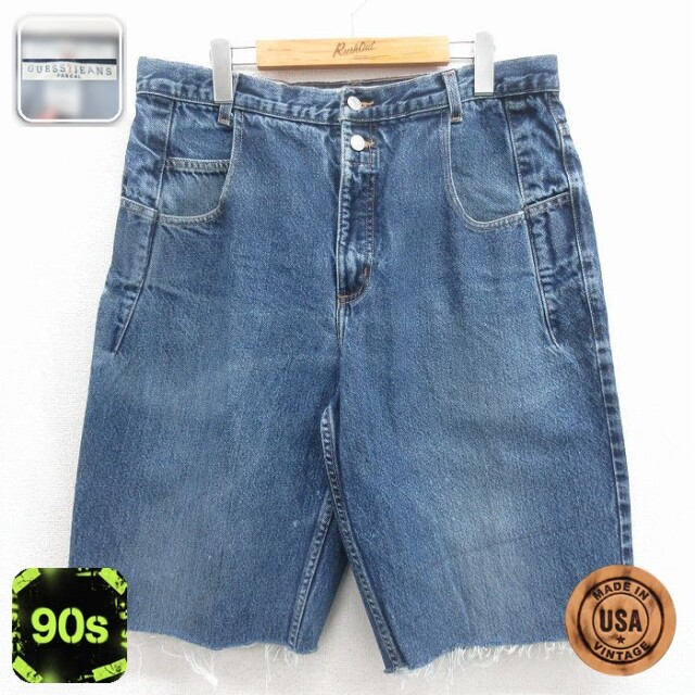 古着通販 W35☆古着 ゲス GUESS ブランド ハーフ パンツ ショーツ