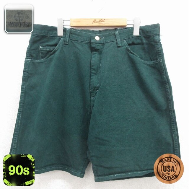 【20%OFF】ラングラー 90s ショートパンツ グリーン 実寸W36 | 古着