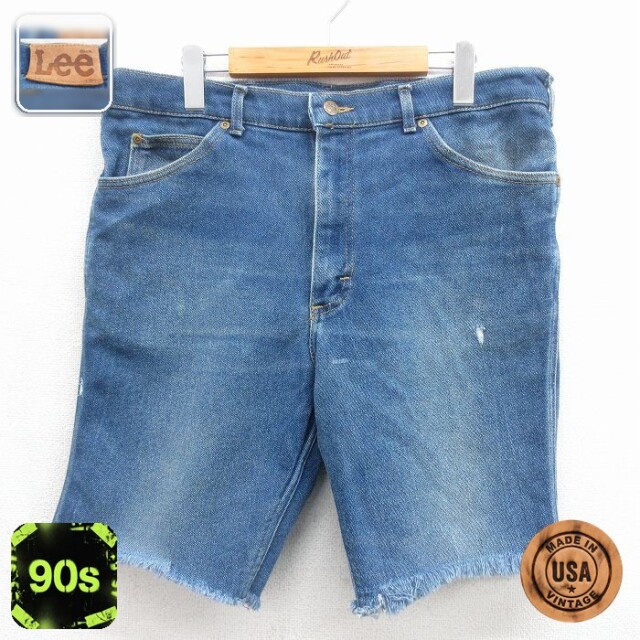 リー 90s ショートパンツ ヒゲ ネイビー 実寸W36 | 古着