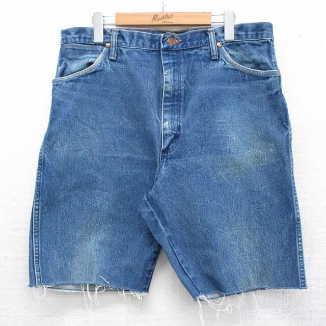 ラングラー 90s ショートパンツ デニム ネイビー 実寸W36 | 古着