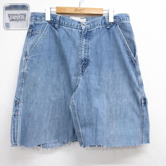 【20%OFF】リーバイス W34 ショートペインターパンツ ネイビー 実寸W34 | 古着