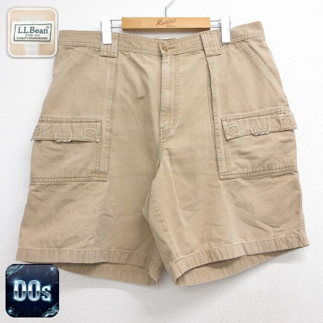 【20%OFF】エルエルビーン 00s ショートブッシュパンツ ダック地 ベージュ 実寸W38 | 古着
