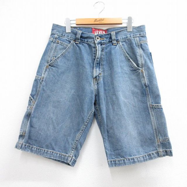 リーバイス ショートペインターパンツ ネイビー 実寸W32 | 古着