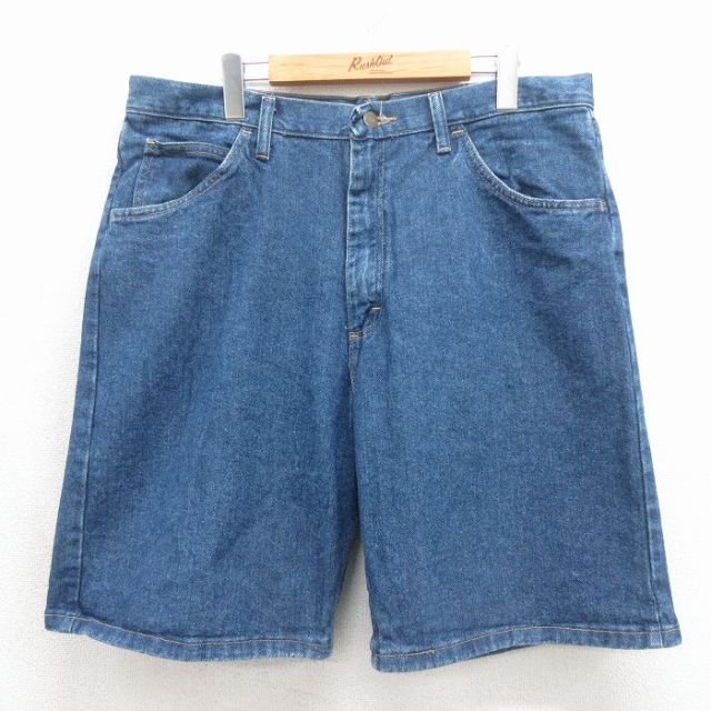 ラングラー ショートパンツ デニム ネイビー 実寸W36 | 古着