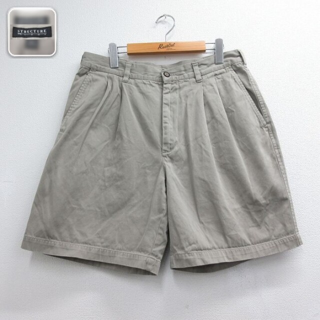 STRUCTURE ショートパンツ ベージュ 実寸W34 | 古着