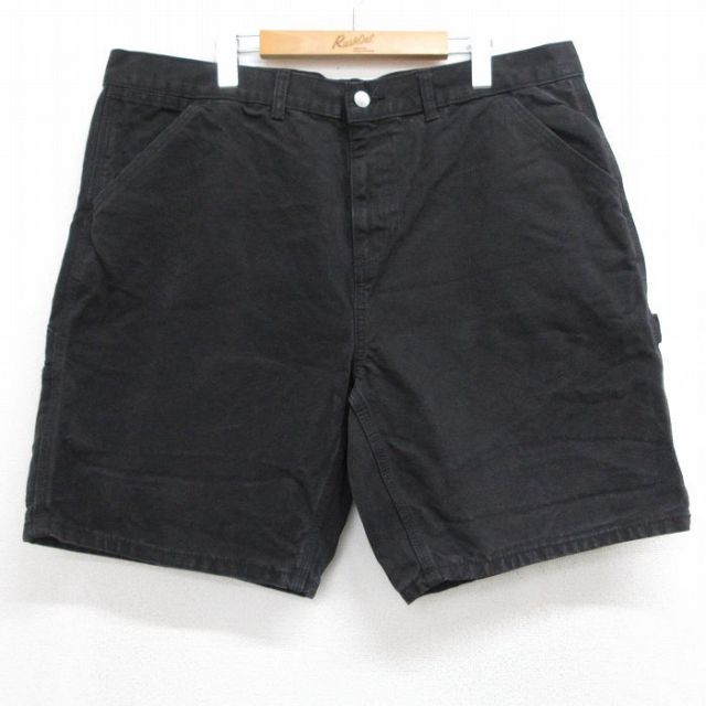 W40★古着 no boundaries ショート ペインター パンツ ショーツ メンズ ダック地 大きいサイズ コットン ブラック 26jun16