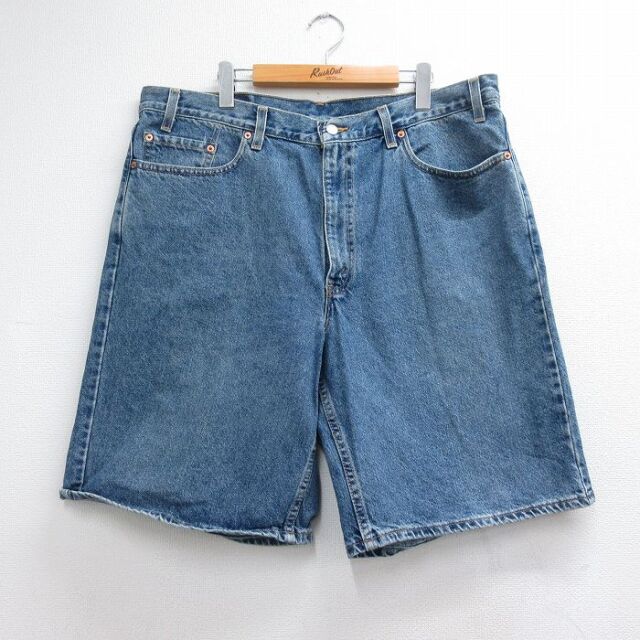 W38古着 リーバイス Levis 550 ショート パンツ ショーツ メンズ 90年代 90s コットン USA製 ネイビー デニム【spe】 26jun23