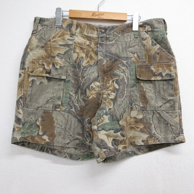 90s ショートパンツ 迷彩 ベージュ 実寸W37 | 古着