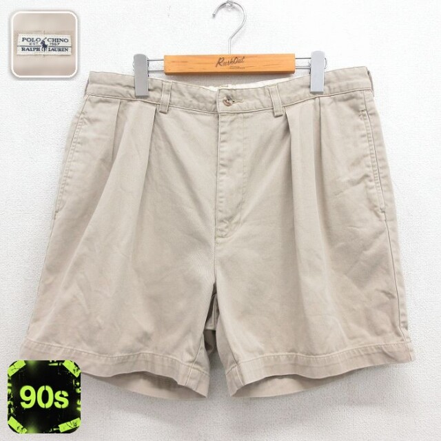 ラルフローレン 90s ショートチノパンツ ANDREW ベージュ 実寸W36 | 古着