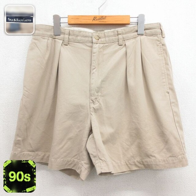 ラルフローレン 90s ショートチノパンツ ANDREW ベージュ 実寸W34 | 古着