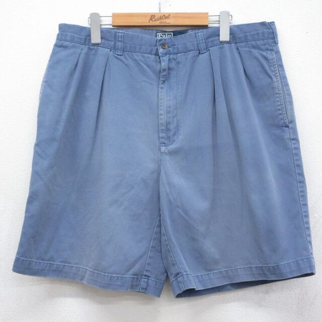 ラルフローレン 90s ショートチノパンツ TYLER ライトブルー 実寸W35 | 古着