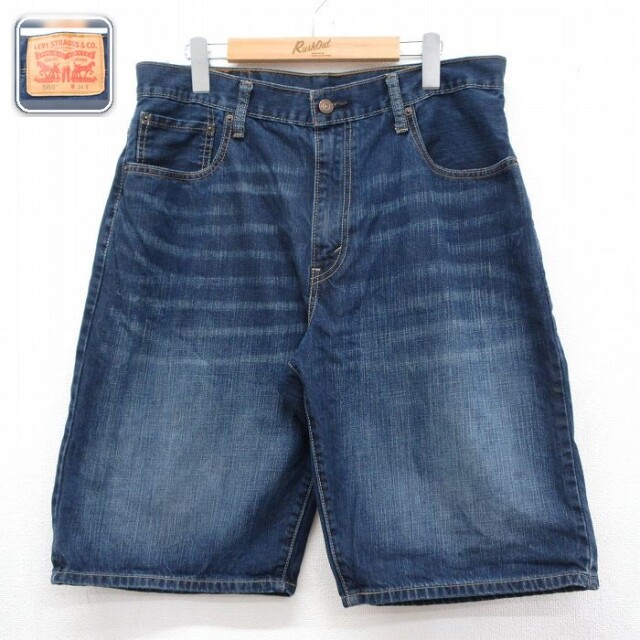リーバイス569 ショートパンツ ヒゲ ネイビー 実寸W34 | 古着