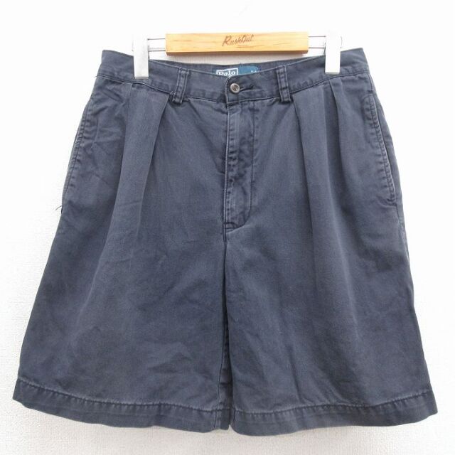 ラルフローレン 90s ショートチノパンツ TYLER ネイビー 実寸W29 | 古着