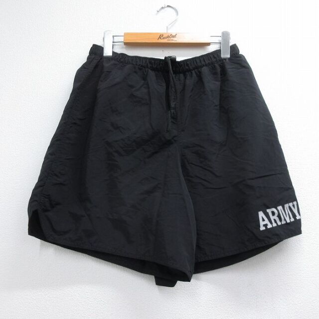 00s ミリタリーショートパンツ アーミーリフレクター ブラック 実寸W34 | 古着