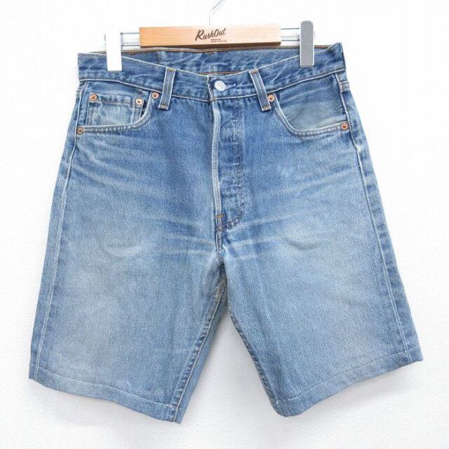 リーバイス501 90s ショートパンツ ヒゲ ネイビー 実寸W30 | 古着