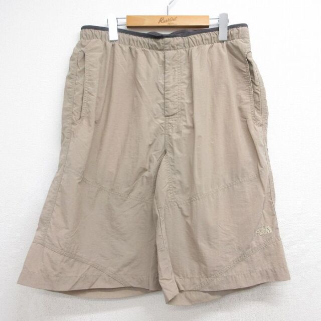 ノースフェイス 00s ショートパンツ ワンポイントロゴ ベージュ 実寸W34 | 古着