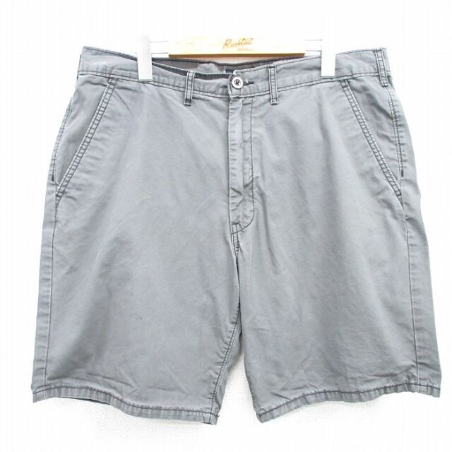 W36★古着 リーバイス Levis ショート パンツ ショーツ メンズ コットン グレー 26jul08