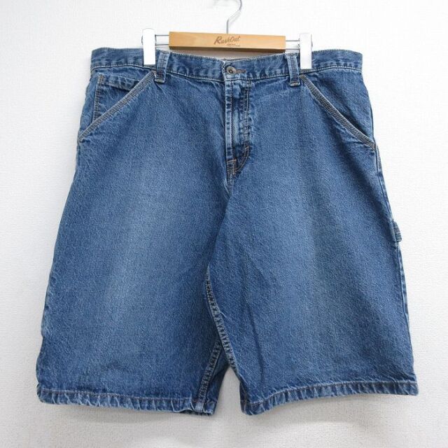 オールドネイビー ショートペインターパンツ ネイビー 実寸W37 | 古着