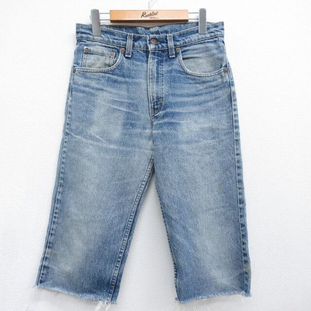 リーバイス505 90s ハーフパンツ ヒゲ ネイビー 実寸W30 | 古着