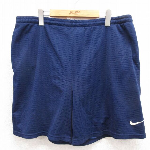 ナイキ 90s ショートパンツ ワンポイントロゴ ネイビー 実寸W38 | 古着
