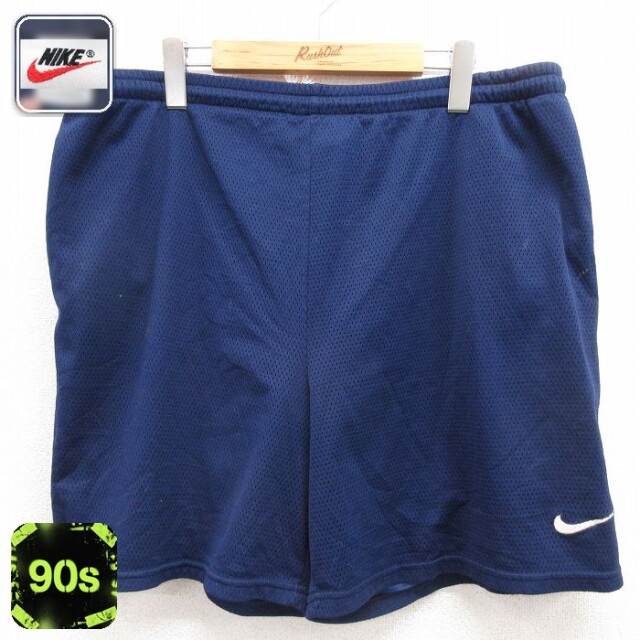 ナイキ 90s ショートパンツ ワンポイントロゴ ネイビー 実寸W38 | 古着