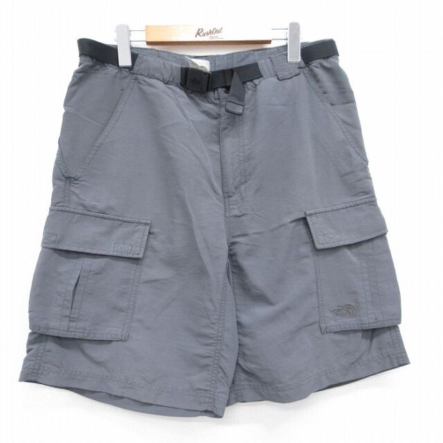 ノースフェイス ショートナイロンパンツ グレー 実寸W33 | 古着