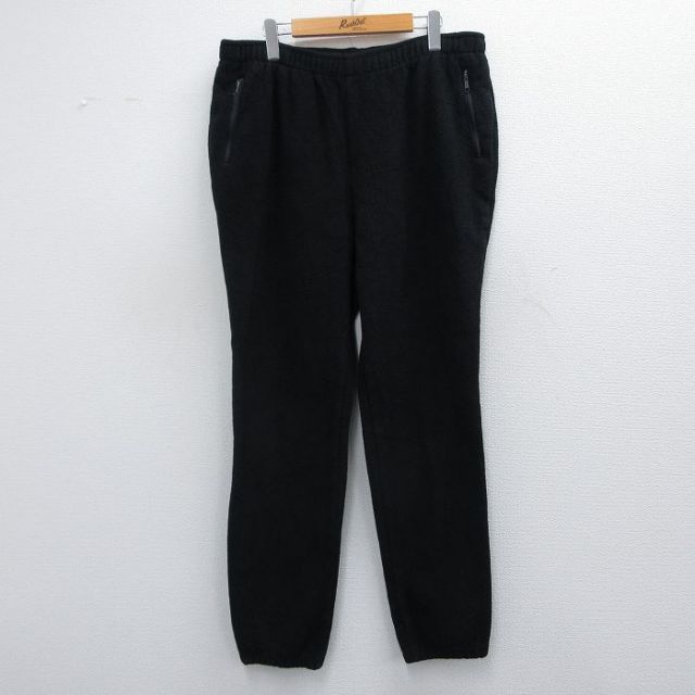 W37★古着 エルエルビーン LLBEAN フリース パンツ メンズ 90年代 90s USA製 黒 ブラック 【spe】 25mar07 中古 ボトムス ロング