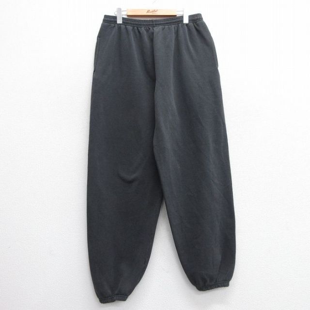 W37★古着 ヘインズ Hanes スウェット パンツ メンズ 00年代 00s 無地 黒 ブラック 25mar11 中古 ボトムス ロング