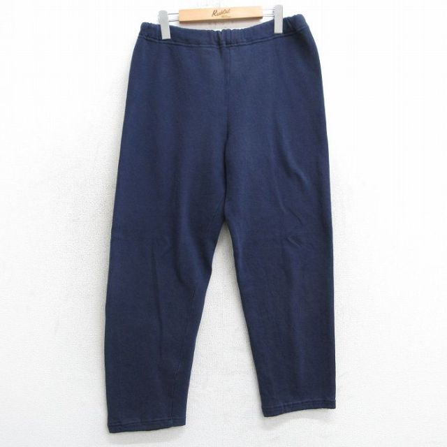 W34★古着 ラッセル スウェット パンツ メンズ 80年代 80s 無地 紺 ネイビー 【spe】 25mar15 中古 ボトムス ロング