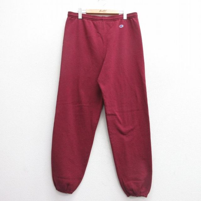 W36★古着 チャンピオン champion スウェット パンツ メンズ 00年代 00s ワンポイントロゴ エンジ 25mar21 中古 ボトムス ロング