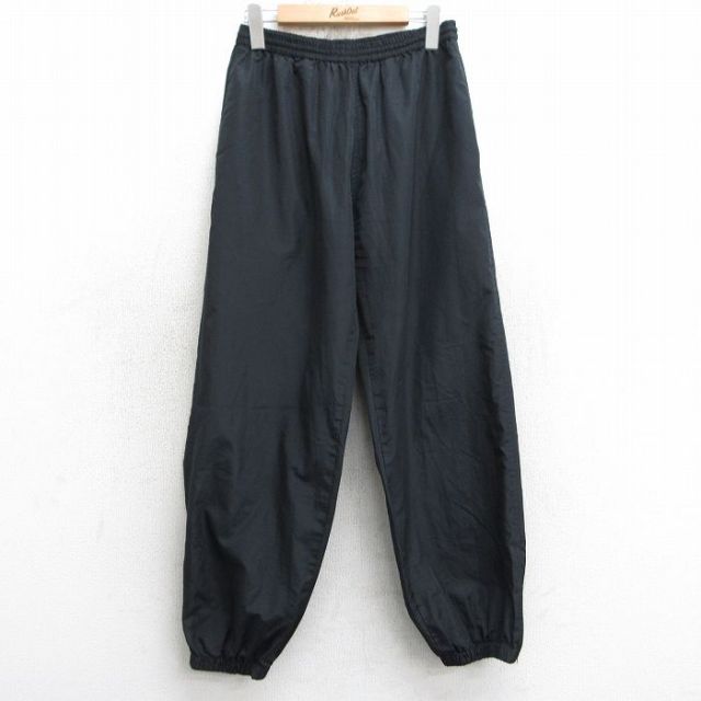 W32★古着 イージー パンツ メンズ 90年代 90s 無地 黒 ブラック 25apr17 中古 ボトムス ロング