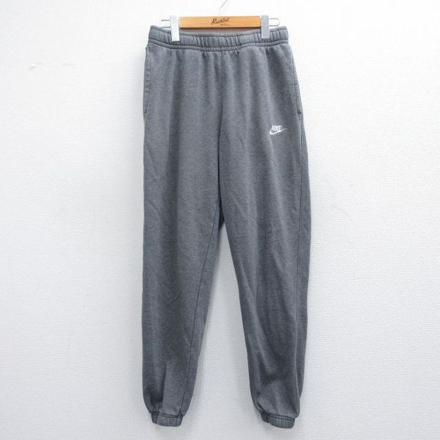 W32★古着 ナイキ NIKE スウェット パンツ メンズ ワンポイントロゴ グレー 霜降り 25apr25 中古 ボトムス ロング