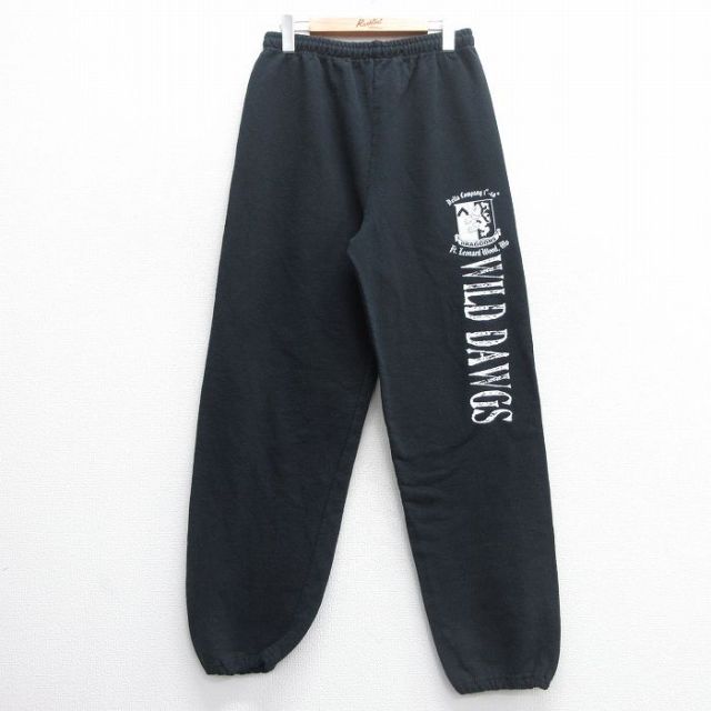 W34★古着 スウェット パンツ メンズ 00年代 00s WILD DAWGS 黒 ブラック 25may09 中古 ボトムス ロング