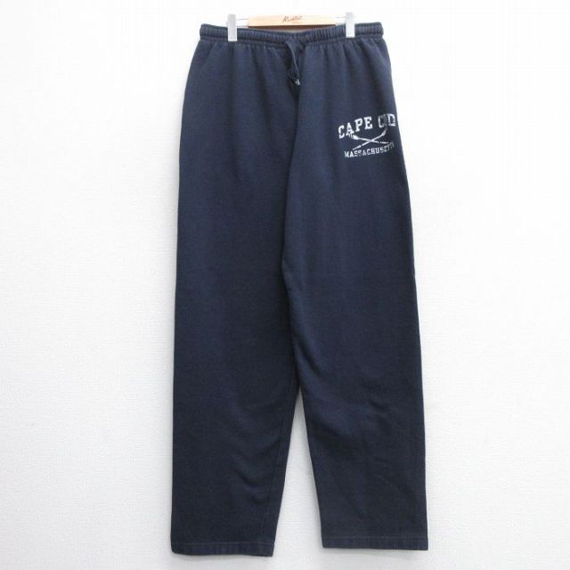 【50%OFF】W37★古着 スウェット パンツ メンズ 00年代 00s ケープコッド 紺 ネイビー 25may09 中古 ボトムス ロング