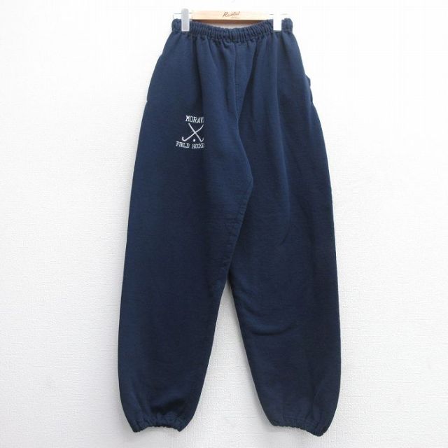 W33★古着 スウェット パンツ メンズ 00年代 00s MORAVIA ホッケー 紺 ネイビー 25may09 中古 ボトムス ロング