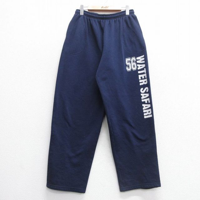 W35★古着 スウェット パンツ メンズ 90年代 90s WATER SAFARI 56 USA製 紺 ネイビー 25may09 中古 ボトムス ロング