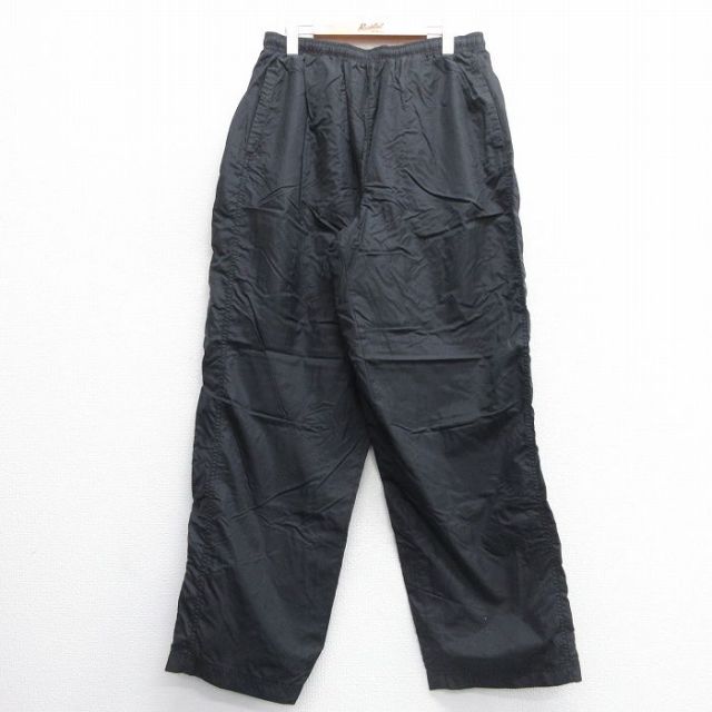 【50%OFF】W36★古着 ナイロン パンツ メンズ 黒 ブラック 25may09 中古 ボトムス ロング