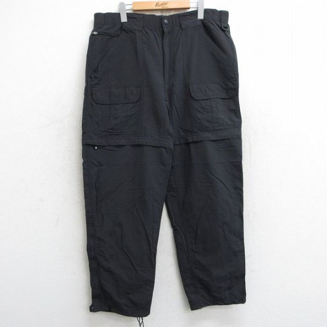 W40★古着 エルエルビーン LLBEAN ナイロン ブッシュ パンツ メンズ 00年代 00s 大きいサイズ 黒 ブラック 25may28 中古 ボトムス ロング