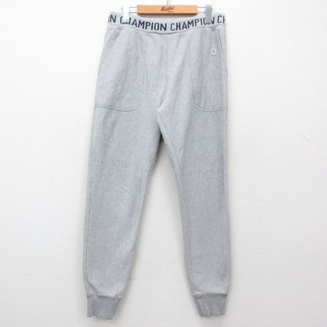 W29★古着 チャンピオン Champion スウェット パンツ メンズ ランタグ ワンポイントロゴ コットン カナダ製 グレー 霜降り 25jun28 中古 ボトムス ロング